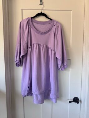 Lavender Puff Sleeve Babydoll Tunic